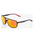 100% SPEEDLAB Fahrradsonnenbrille - KONNOR AVIATOR SQUARE - Schwarz/Rot