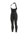 ALÉ Lange Fahrradhose mit Trägern - R-EV1 FUTURE WARM  - Schwarz/Rosa