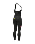 ALÉ Lange Fahrradhose mit Trägern - R-EV1 FUTURE WARM  - Schwarz/Rosa