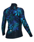 ALÉ Langarm Fahrradtrikot für den Winter - GREEN GARDEN PR-R - Blau