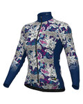 ALÉ Langarm Fahrradtrikot für den Winter - HIBISCUS PR-R - Blau/Weiß
