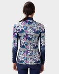 ALÉ Langarm Fahrradtrikot für den Winter - HIBISCUS PR-R - Blau/Weiß