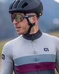 ALÉ Langarm Fahrradtrikot für den Winter - CHAOS OFF ROAD - GRAVEL - Grau/Schwarz