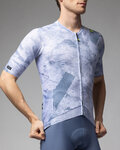 ALÉ Kurzarm Fahrradtrikot - MARBLE PR-E - Weiß/Blau