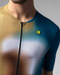 ALÉ Kurzarm Fahrradtrikot - FLASH PR-E - Gelb/Braun/Blau/Weiß