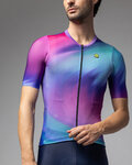 ALÉ Kurzarm Fahrradtrikot - AURORA PR-E - Rosa/Blau/Türkis