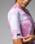 ALÉ Kurzarm Fahrradtrikot - PALM PR-E - Rosa/Weiß