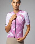 ALÉ Kurzarm Fahrradtrikot - PALM PR-E - Rosa/Weiß
