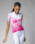 ALÉ Kurzarm Fahrradtrikot - QUARTZ PR-E - Weiß/Rosa