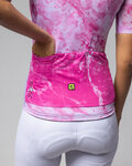 ALÉ Kurzarm Fahrradtrikot - MARBLE PR-E - Weiß/Rosa