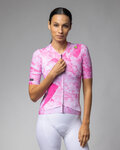 ALÉ Kurzarm Fahrradtrikot - MARBLE PR-E - Weiß/Rosa