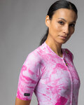 ALÉ Kurzarm Fahrradtrikot - MARBLE PR-E - Weiß/Rosa