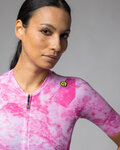 ALÉ Kurzarm Fahrradtrikot - MARBLE PR-E - Weiß/Rosa