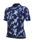 ALÉ Kurzarm Fahrradtrikot - FLOWER PRAGMA - Weiß/Blau