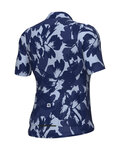 ALÉ Kurzarm Fahrradtrikot - FLOWER PRAGMA - Weiß/Blau
