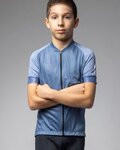 ALÉ Kurzarm Fahrradtrikot - FOLLOW ME KID - Blau