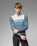 ALÉ Langarm Fahrradtrikot für den Winter - WOOL LINE - Blau/Grau