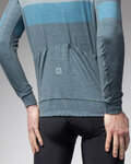 ALÉ Langarm Fahrradtrikot für den Winter - WOOL LINE - Blau/Grau