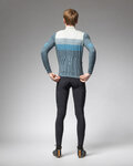 ALÉ Langarm Fahrradtrikot für den Winter - WOOL LINE - Blau/Grau