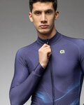 ALÉ Langarm Fahrradtrikot für den Winter - PRAGMA COSMIC - Blau