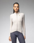 ALÉ Langarm Fahrradtrikot für den Winter - R-EV1 WARM RACE 2.0 LADY - Elfenbein