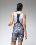 ALÉ Kurze Fahrradhose mit Trägern - PR-E MASTER GRAPHIC - Blau/mehrfarbig