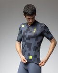 ALÉ Kurzarm Fahrradtrikot - PRAGMA PIXEL - Grau/Schwarz