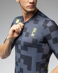 ALÉ Kurzarm Fahrradtrikot - PRAGMA PIXEL - Grau/Schwarz