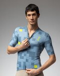 ALÉ Kurzarm Fahrradtrikot - PRAGMA PIXEL - Blau