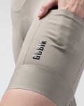 GOBIK Kurze Fahrradhose mit Trägern - GRIT 3.0 - Beige
