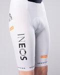 GOBIK Kurze Fahrradhose mit Trägern - LANCER NETCOMPANY INEOS DIAMOND 26 - Weiß