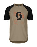 SCOTT Kurzarm Fahrrad-Shirt - ICON - Beige/Schwarz