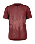 SCOTT Kurzarm Fahrradtrikot - TRAIL FLOW ZIP W - Rot