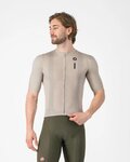 CASTELLI Kurzarm Fahrradtrikot - DRITTONE LOGO - Beige