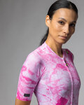 ALÉ Kurzarm Fahrradtrikot - MARBLE PR-E - Weiß/Rosa