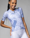 ALÉ Kurzarm Fahrradtrikot - PR-E MARBLE - Hellblau/Weiß