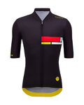 SANTINI Kurzarm Fahrradtrikot - TDF MAILLOT JAUNE ALPE D'HUEZ - Schwarz/mehrfarbig