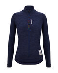 SANTINI Langarm Fahrradtrikot für den Winter - UCI OFFICIAL W - Blau