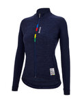 SANTINI Langarm Fahrradtrikot für den Winter - UCI OFFICIAL W - Blau
