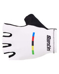 SANTINI Fingerlose Fahrradhandschuhe - UCI WORLD CHAMPION - Weiß