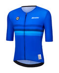 SANTINI Kurzarm Fahrradtrikot - UCI WORLD CHAMPION ITALY - Blau