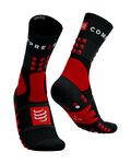 COMPRESSPORT Klassische Fahrradsocken - HIKING - Rot/Schwarz