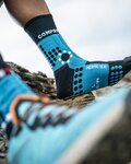 COMPRESSPORT Klassische Fahrradsocken - PRO RACING WINTER TRAIL - Hellblau/Blau