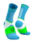 COMPRESSPORT Klassische Fahrradsocken - ULTRA TRAIL SOCKS V2.0 - Blau/Grün
