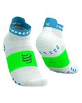 COMPRESSPORT Knöchelhohe Fahrradsocken - PRO RACING SOCKS V4.0 RUN - Weiß/Grün
