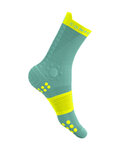 COMPRESSPORT Klassische Fahrradsocken - PRO RACING V4.0 TRAIL - Hellgrün/Gelb