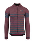 AGU Langarm Fahrradtrikot für den Winter - SIX6 MERINO WINTER - Blau/bordeaux