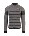 AGU Langarm Fahrradtrikot für den Winter - SIX6 MERINO WINTER - Grau/Schwarz
