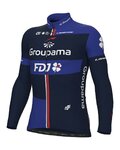 ALÉ Langarm Fahrradtrikot für den Winter - GROUPAMA FDJ 2023 - Blau
