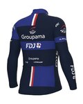 ALÉ Langarm Fahrradtrikot für den Winter - GROUPAMA FDJ 2023 - Blau